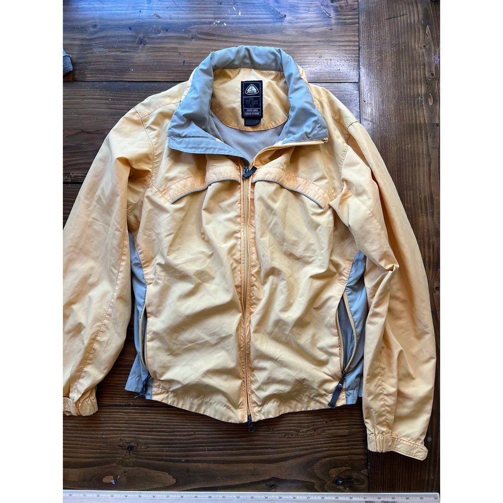 Nike ACG All Conditions Gear Yellow Grey Full Zip Windbreaker Jacket Kids XL